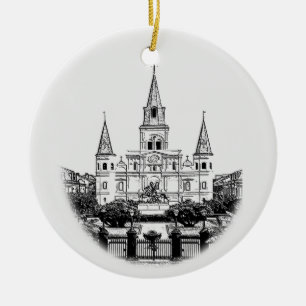 Décoration En Céramique Noël carré personnalisé de la Nouvelle-Orléans