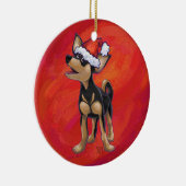 Décoration En Céramique Noël Chihuahua en rouge (Droite)