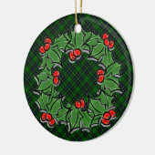 Décoration En Céramique Noël classique vert plaid rouge saint feuille (Gauche)