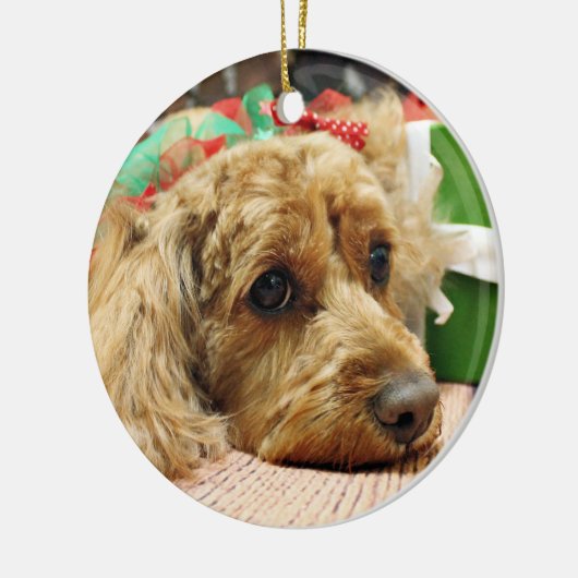 Décoration En Céramique Noël - Cockapoo - Odie (Gauche)