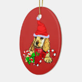 Décoration En Céramique Noël Cocker Spaniel (Gauche)