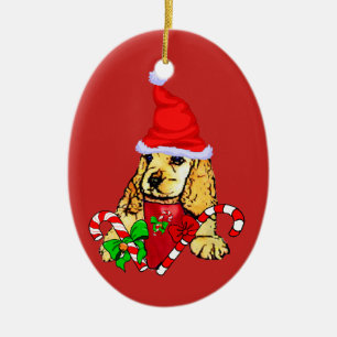 Décoration En Céramique Noël Cocker Spaniel