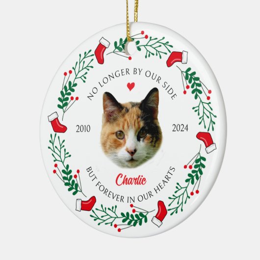 Décoration En Céramique Noël commémoratif du chat personnalisé (Gauche)