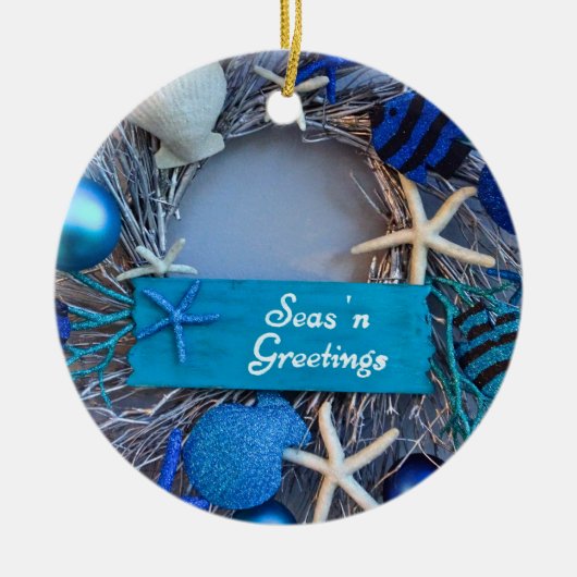 Décoration En Céramique Noël côtier tropical de vacances de coquillage (Devant)