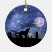 Décoration En Céramique Noël Coyote Sud-Ouest et Cactus (Devant)