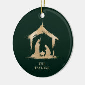 Décoration En Céramique Noël Crèche religieuse Scène Famille Photo (Gauche)