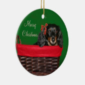 Décoration En Céramique Noël Dachshund (Droite)