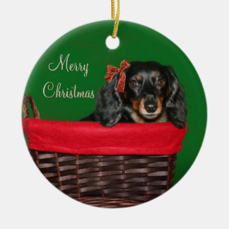 Décoration En Céramique Noël Dachshund