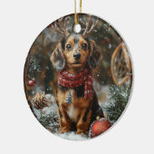 Décoration En Céramique Noël Dachshund (Gauche)