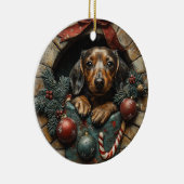 Décoration En Céramique Noël Dachshund (Droite)