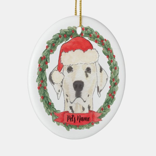 Décoration En Céramique Noël dalmatien personnalisé (Droite)
