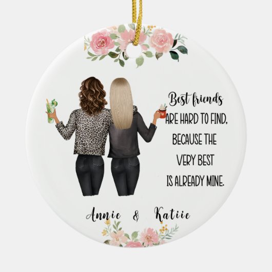 Décoration En Céramique Noël d'amitié personnalisée (Devant)