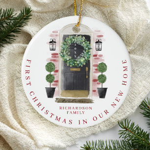 Décoration En Céramique Noël dans une nouvelle maison Aquarelle Porte Noi