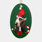 Décoration En Céramique Noël de Basset Hound (Gauche)