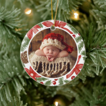 Noël de bébé au pin aquarelle Photo de son premier