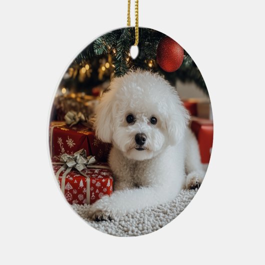 Décoration En Céramique Noël de Bichon (Droite)