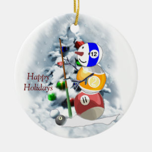 Décoration En Céramique Noël de bonhomme de neige de boule de billards