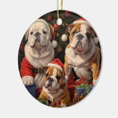 Décoration En Céramique Noël de Bulldog anglais (Gauche)