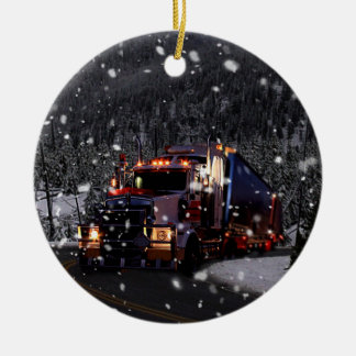 Décoration En Céramique Noël de chauffeur de camion