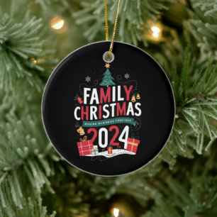 Décoration En Céramique Noël de famille 2024 Rassembler les souvenirs