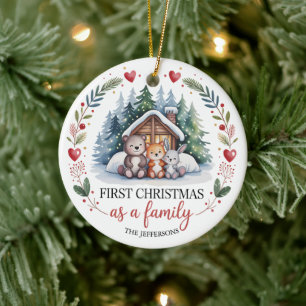 Décoration En Céramique Noël de la première famille personnalisé