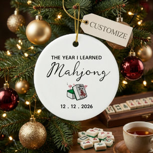 Décoration En Céramique Noël de l'année personnalisée où j'ai appris Mahjo