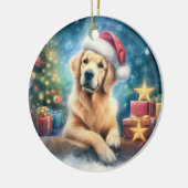 Décoration En Céramique Noël de l'Aquarelle Golden Retriever (Gauche)