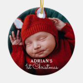 Décoration En Céramique Noël de naissance personnalisé (Devant)