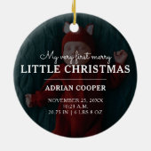 Décoration En Céramique Noël de naissance personnalisé (Dos)