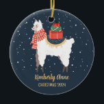 Décoration En Céramique Noël de Noël de Noël de Noël de Llama Alpaca<br><div class="desc">Belle caricature animale pour enfants et enfants. Parfait pour la première fête de Noël en famille. Vous pouvez customiser le texte pour n'importe quelle occasion.</div>