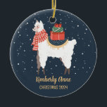Décoration En Céramique Noël de Noël de Noël de Noël de Llama Alpaca<br><div class="desc">Belle caricature animale pour enfants et enfants. Parfait pour la première fête de Noël en famille. Vous pouvez customiser le texte pour n'importe quelle occasion.</div>