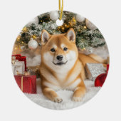 Décoration En Céramique Noël de Shiba Inu (Devant)