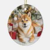 Décoration En Céramique Noël de Shiba Inu (Gauche)
