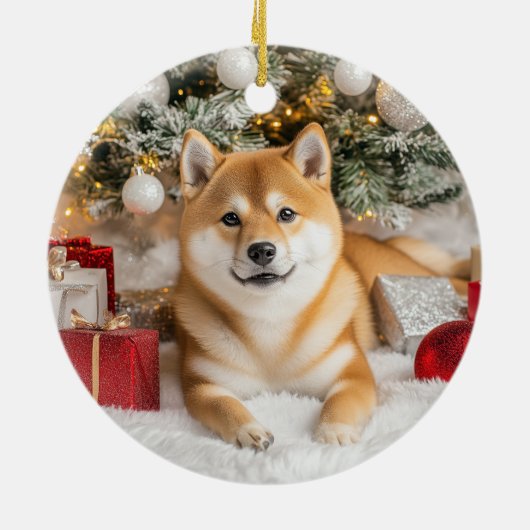 Décoration En Céramique Noël de Shiba Inu (Dos)