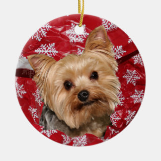 Décoration En Céramique Noël de Yorkie