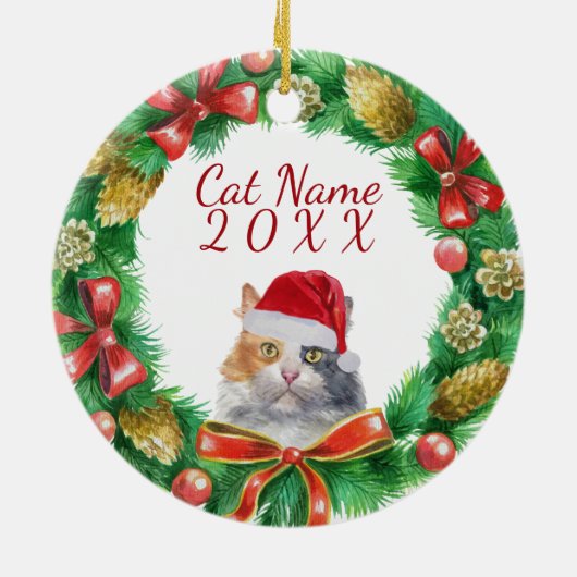 Décoration En Céramique Noël des chats domestiques de Calico (Dos)