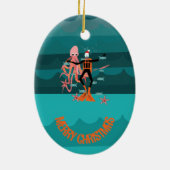 Décoration En Céramique Noël des plongeurs sous-marins (Dos)