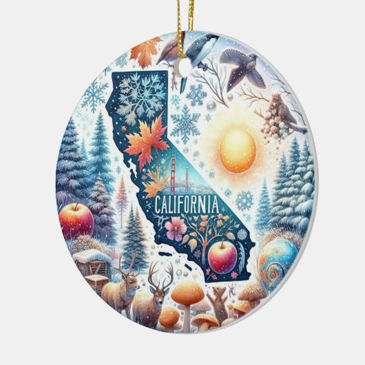 Décoration En Céramique Noël d'hiver en Californie (Gauche)