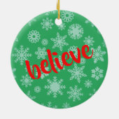 Décoration En Céramique Noël Dinosaure mignon Croire les enfants verts (Dos)