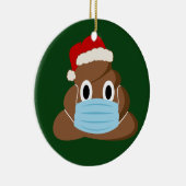 Décoration En Céramique Noël drôle 2020Poop Emoji porter un masque (Droite)