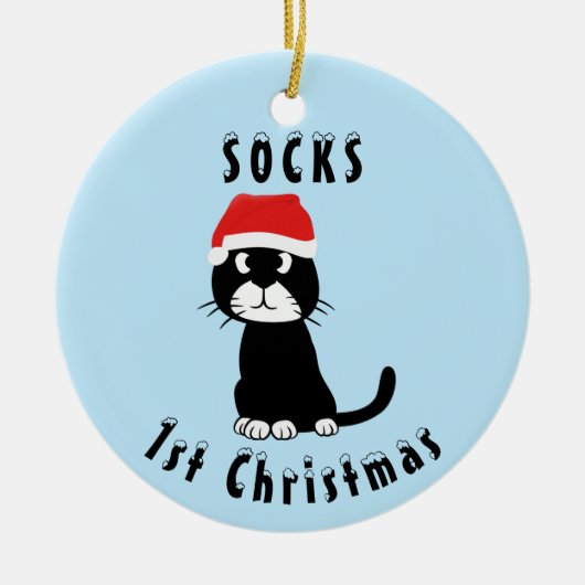 Décoration En Céramique Noël du chat (Devant)