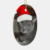 Décoration En Céramique Noël du chat bleu russe (Droite)