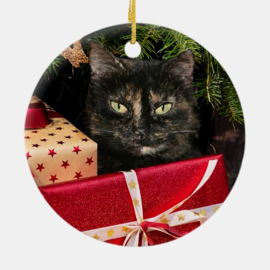 Décoration En Céramique Noël du chat Toristeshell (Dos)