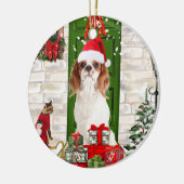 Décoration En Céramique Noël du chien Cavalier King (Gauche)