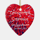 Décoration En Céramique Noël du Coeur bleu rouge (Droite)