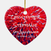 Décoration En Céramique Noël du Coeur bleu rouge (Dos)