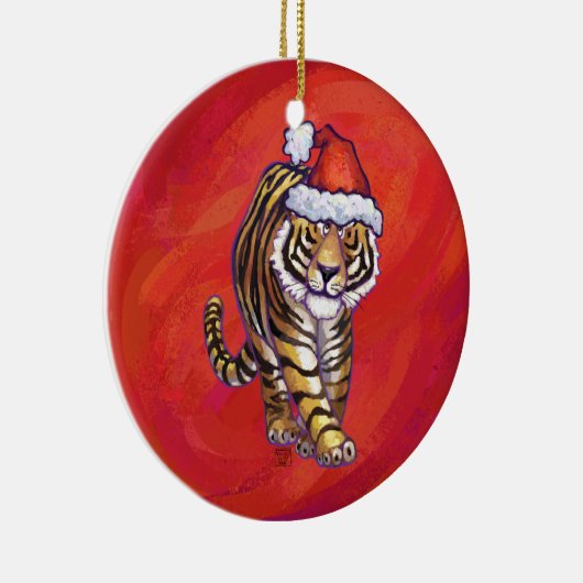 Décoration En Céramique Noël du tigre en rouge (Droite)