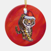 Décoration En Céramique Noël du tigre en rouge (Devant)