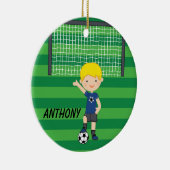 Décoration En Céramique Noël d'une chevelure blond personnalisé de garçon (Droite)