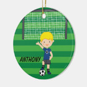 Décoration En Céramique Noël d'une chevelure blond personnalisé de garçon (Gauche)